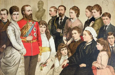 La famille royale, 1880 (gravure en couleur)